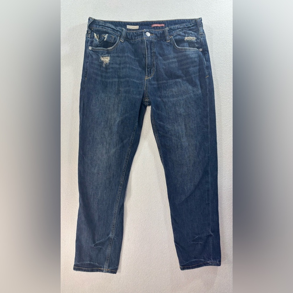 Pilcro Straight-Leg Jeans in Dark Blue Wash